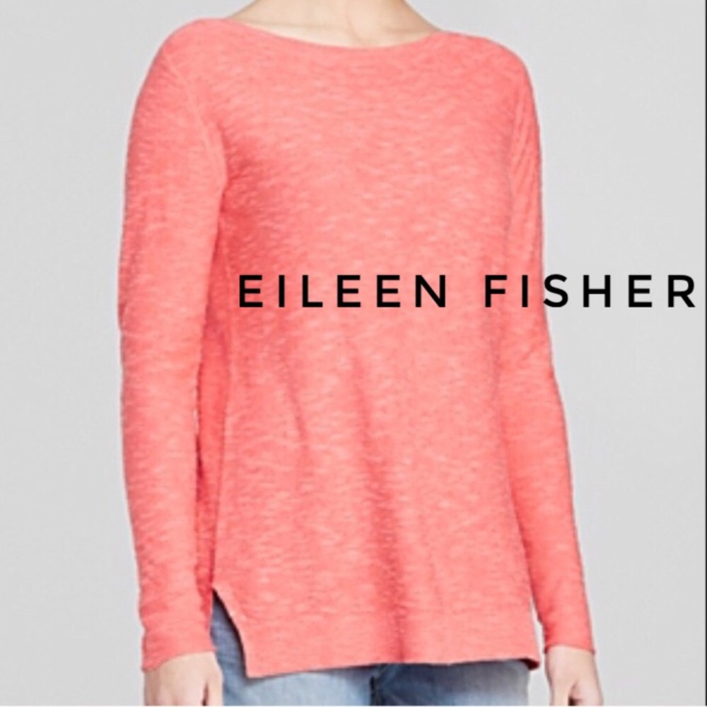 Eileen Fisher | Coral High Low Lightweight Sweater